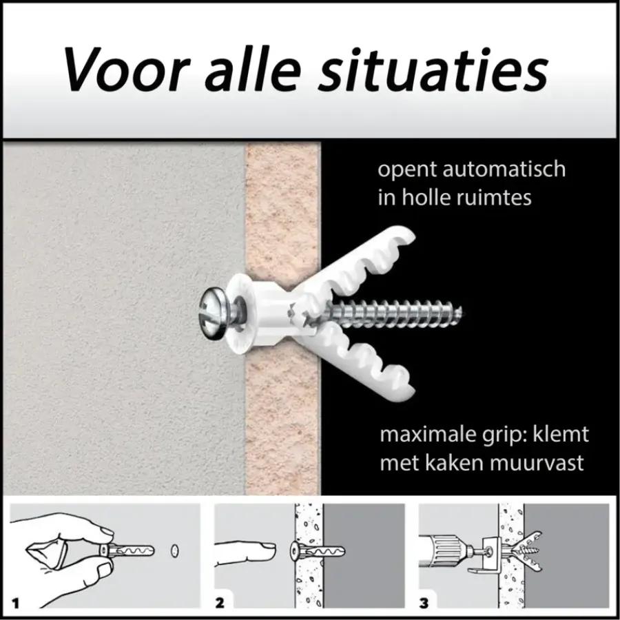Toggler Universeelplug 8mm met schroef 6 st.