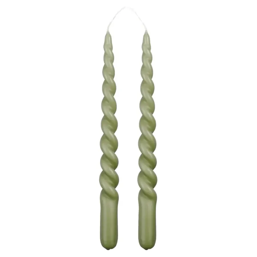 Geen Twist dinerkaars donker groen 2 stuks - h29xd2,2cm