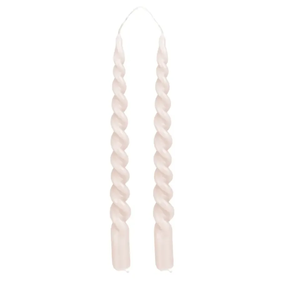 Geen Twist dinerkaars l.roze 2 stuks - h29xd2,2cm