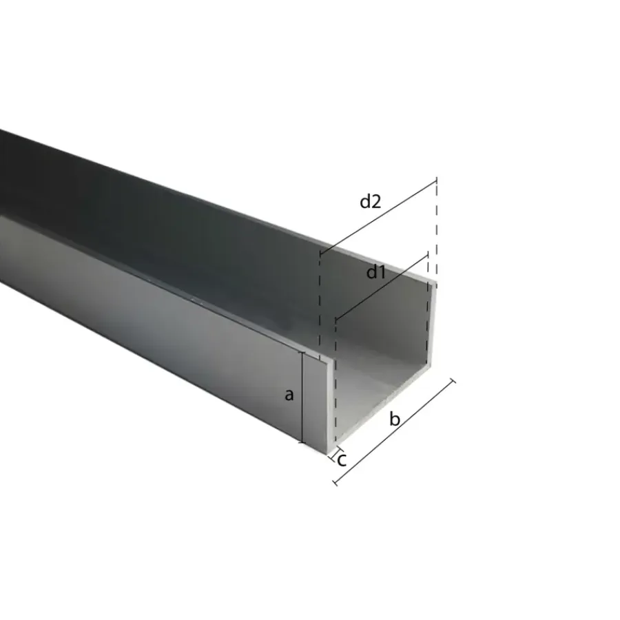 Geen U-profiel aluminium brut 15x15x1000x1mm