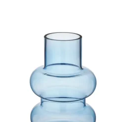 Geen Vaas glas blauw 18x18x13,5cm