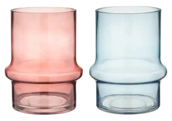 Geen Vaas glas bruin blauw 17x17x21cm