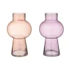Geen Vaas glas bruin paars 18x18x30cm