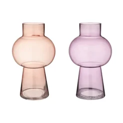 Geen Vaas glas bruin paars 18x18x30cm
