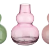 Geen Vaas glas groen roze paars 13x13x17,5cm