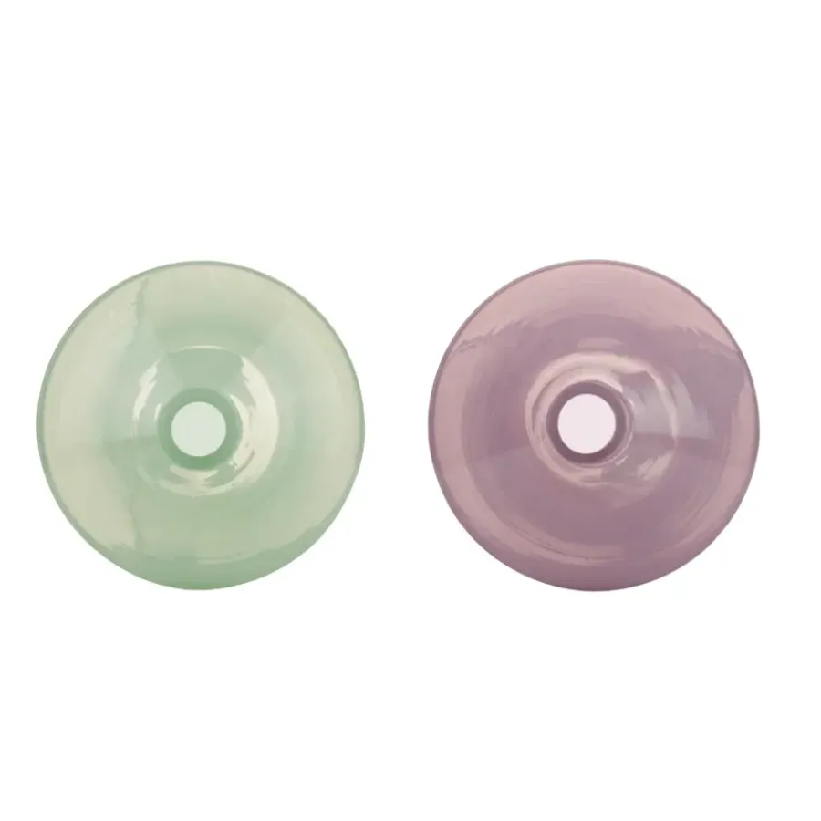 Geen Vaas glas paars groen 17.5x17.5x23cm