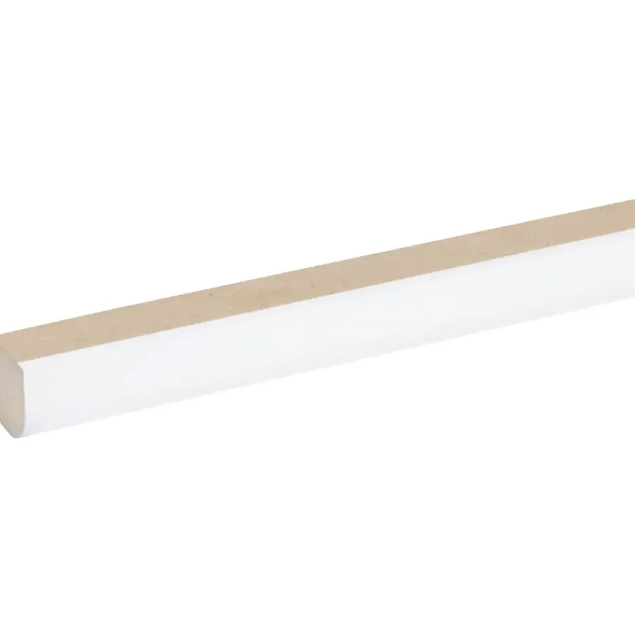 Geen Vensterbanklat rond MDF wit gegrond 25x28 mm lengte 260 cm