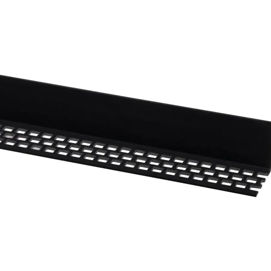 Geen Ventilatieprofiel kunststof zwart 29x30mm 260cm
