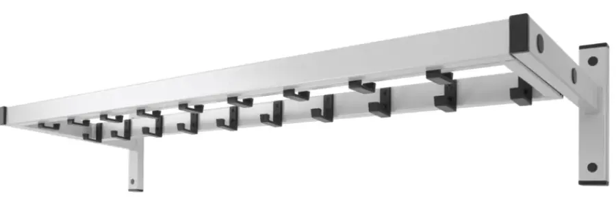 V-part Vepa Bins Safe wandkapstok met 19 haken - grijs / zwart