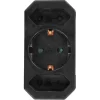 Verloopstekker 2x Euro + 1x RA Zwart