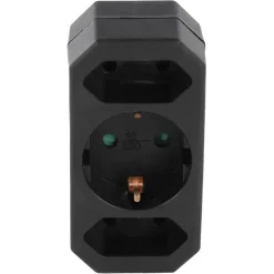 Verloopstekker 2x Euro + 1x RA Zwart