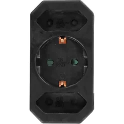 Verloopstekker 2x Euro + 1x RA Zwart