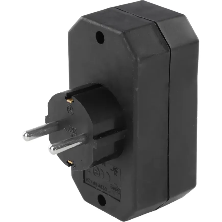 Verloopstekker 2x Euro + 1x RA Zwart
