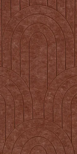 Viltpaneel gebogen lijnen terra 60x30 cm 4 stuks