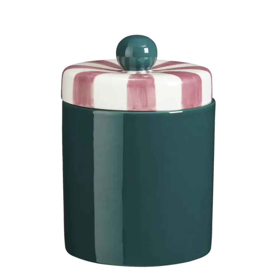 Geen Voorraadpot groen met bolletje 20,5 x Ø 14 cm