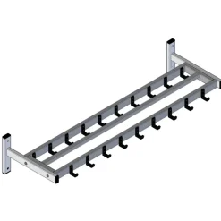 V-part Garderoberek met 19 haken - aluminiumgrijs / zwart