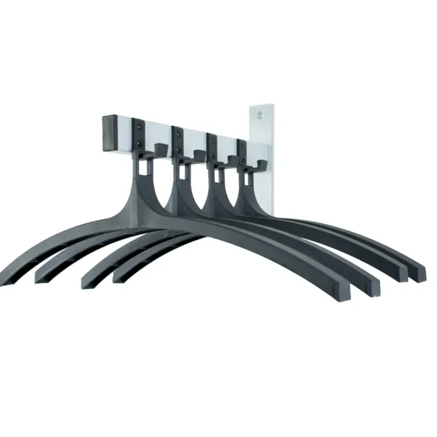 V-part wandkapstok HIQ 4 incl. 4 hangers - aluminiumgrijs / zwart