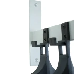 V-part wandkapstok HIQ 4 incl. 4 hangers - aluminiumgrijs / zwart
