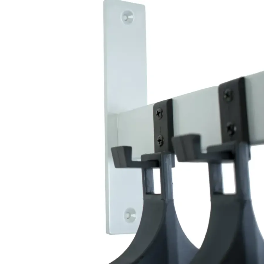 V-part wandkapstok HIQ 4 incl. 4 hangers - aluminiumgrijs / zwart