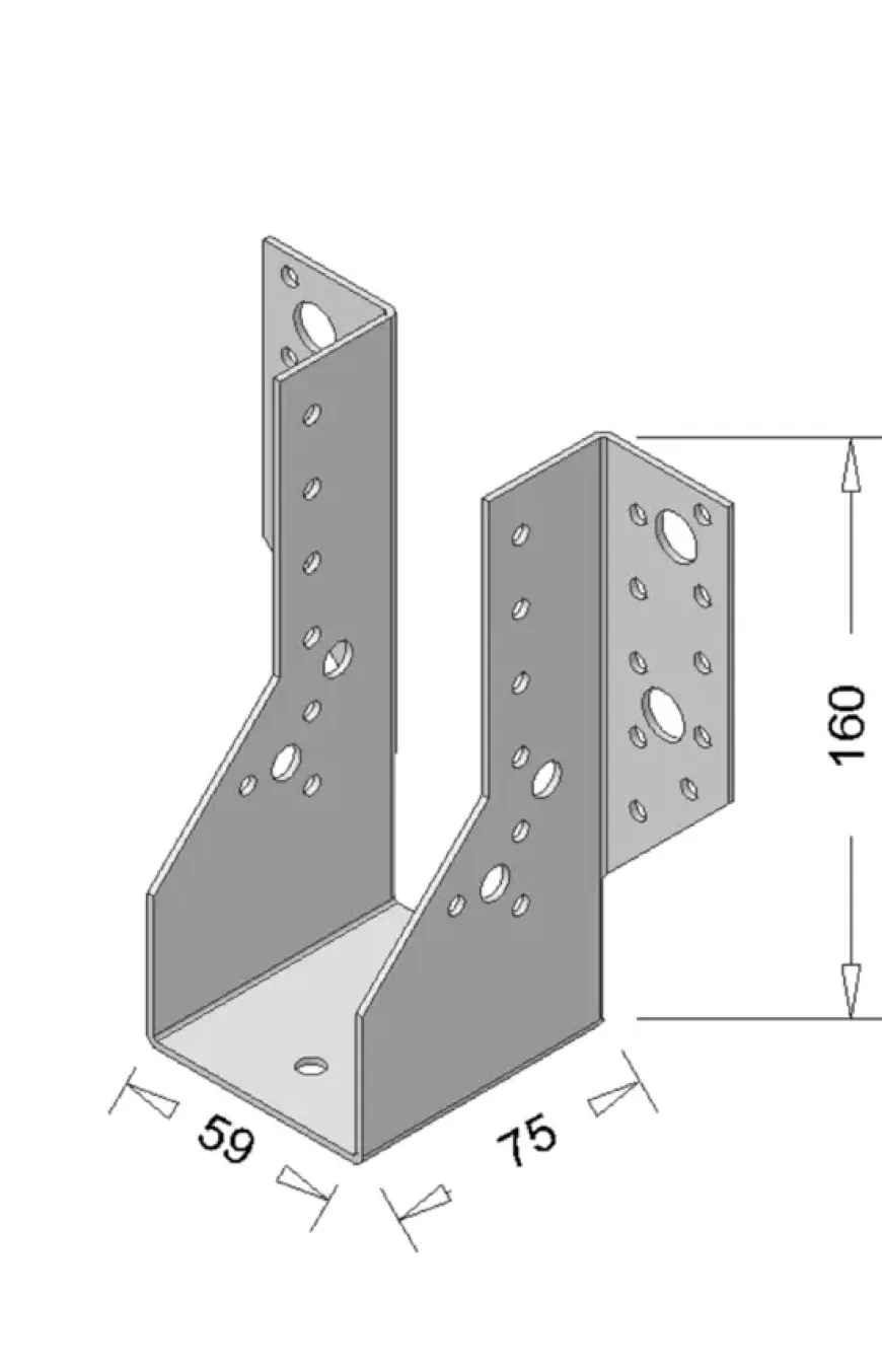 Waelbers raveeldrager zwaar 59 x 160 mm zwart