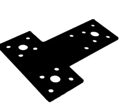 Waelbers T-plaat 80 x 68 x 38 mm zwart
