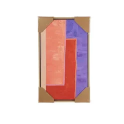 Geen Wanddecoratie paars oranje 30x30x3,5cm