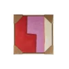 Geen Wanddecoratie rood roze crème 40x40x3.5cm