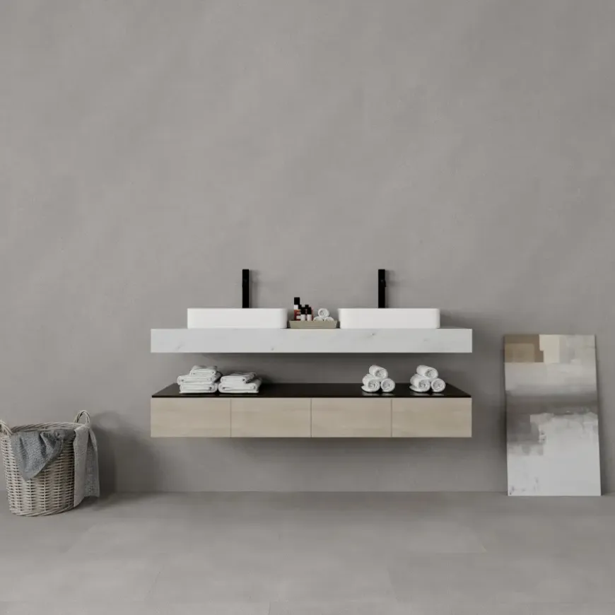 Wand/douche paneel kunststof Allora 260x90 cm grijs, dikte 5mm 2,34 m²