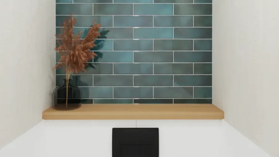 Geen Wandtegel Lush blauw 6,9 cm x 24 cm keramiek 0,53 m²