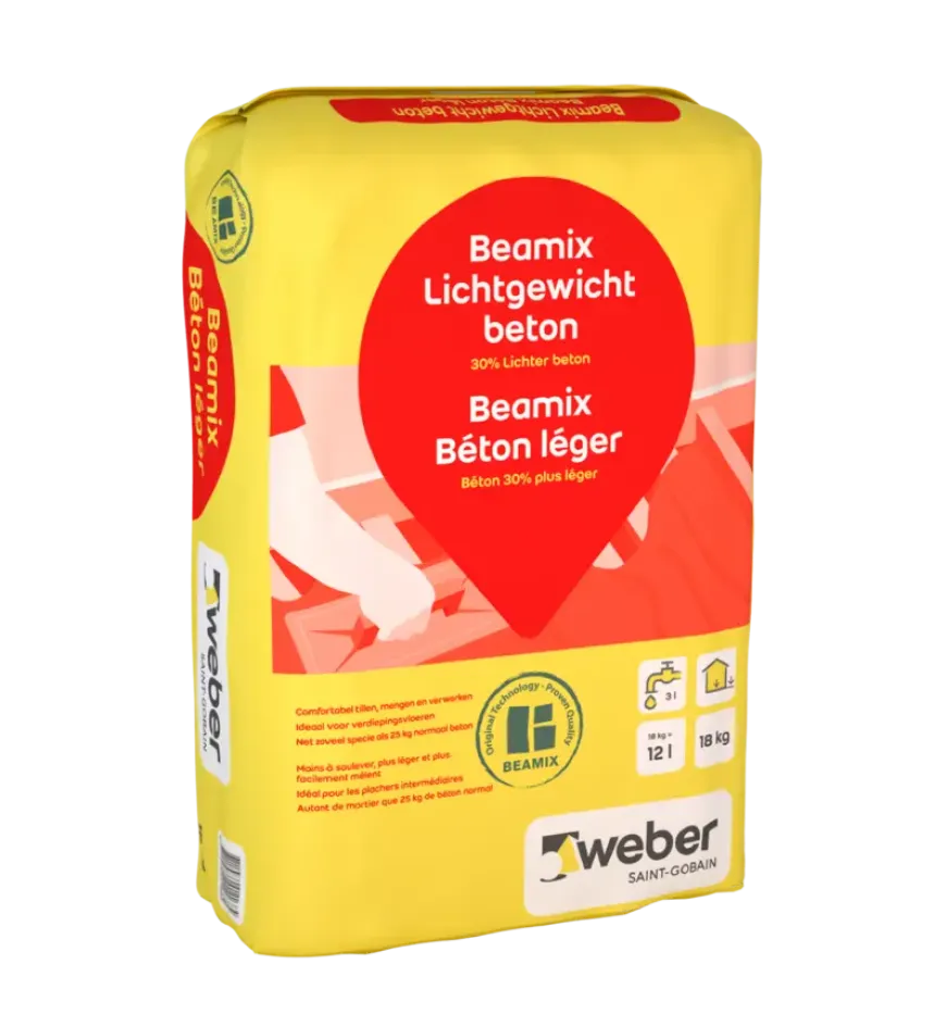 Weber Beamix lichtgewicht betonmortel grijs 18 kg