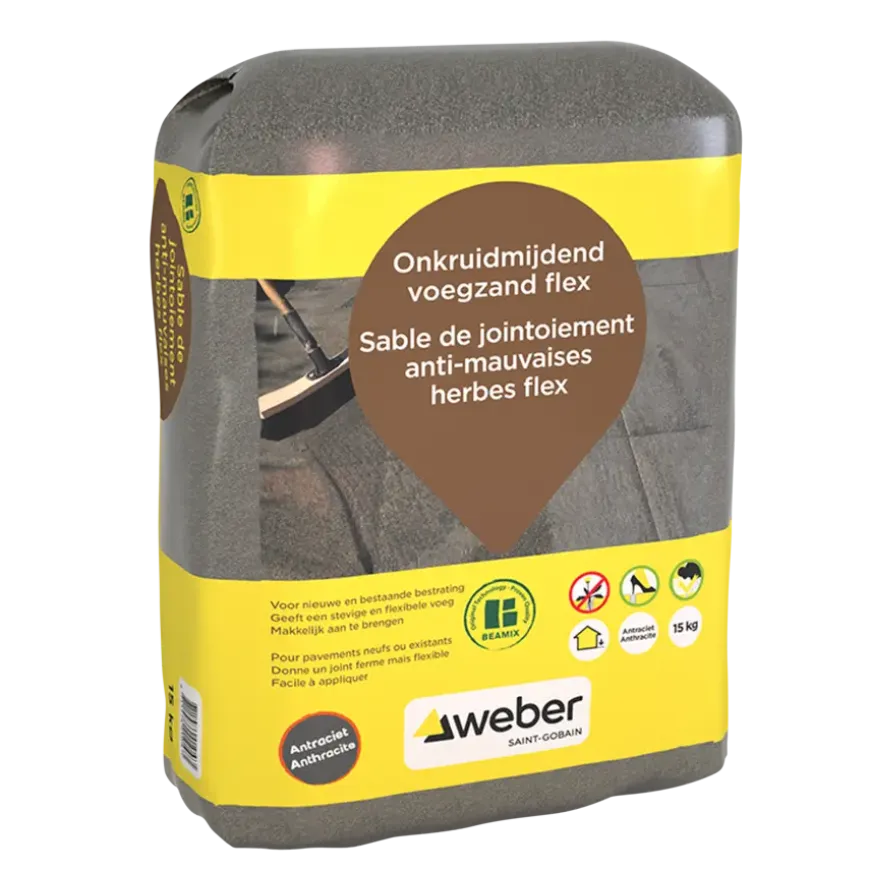 Weber Beamix onkruidmijdend voegzand flex antraciet 15 kg
