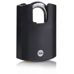 Yale Hangslot messing zware uitvoering 50 mm met zwarte body